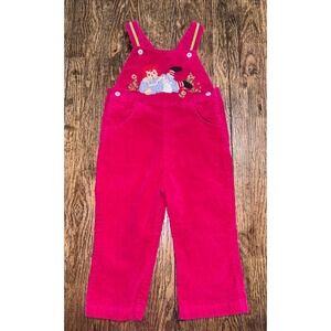 Vintage Toddler Raggedy Ann Corduroy Overalls 2t dark pink